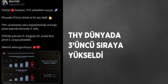THY DÜNYADA 3’ÜNCÜ SIRAYA YÜKSELDİ