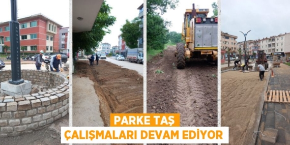 PARKE TAŞ ÇALIŞMALARI DEVAM EDİYOR