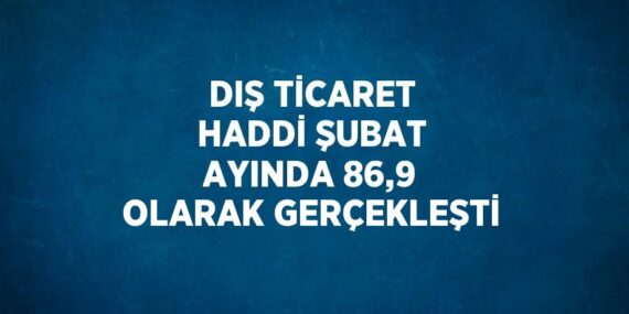 DIŞ TİCARET HADDİ ŞUBAT AYINDA 86,9 OLARAK GERÇEKLEŞTİ
