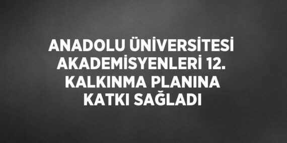 ANADOLU ÜNİVERSİTESİ AKADEMİSYENLERİ 12. KALKINMA PLANINA KATKI SAĞLADI