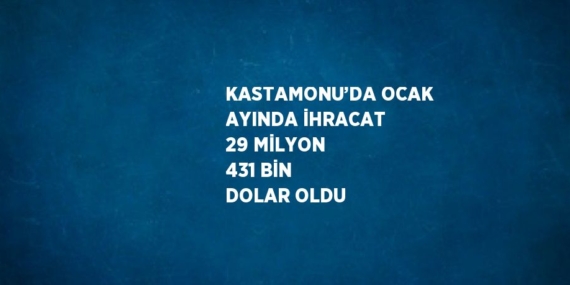 KASTAMONU’DA OCAK AYINDA İHRACAT 29 MİLYON 431 BİN DOLAR OLDU