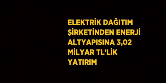 ELEKTRİK DAĞITIM ŞİRKETİNDEN ENERJİ ALTYAPISINA 3,02 MİLYAR TL’LİK YATIRIM