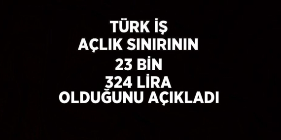 TÜRK İŞ AÇLIK SINIRININ 23 BİN 324 LİRA OLDUĞUNU AÇIKLADI