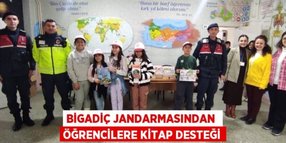 BİGADİÇ JANDARMASINDAN  ÖĞRENCİLERE KİTAP DESTEĞİ