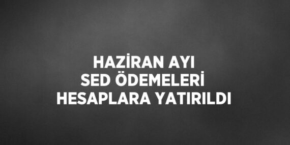 HAZİRAN AYI SED ÖDEMELERİ HESAPLARA YATIRILDI