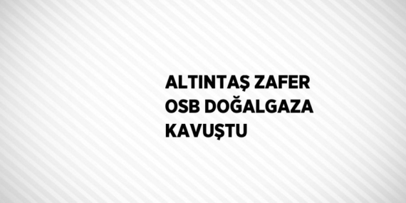 ALTINTAŞ ZAFER OSB DOĞALGAZA KAVUŞTU