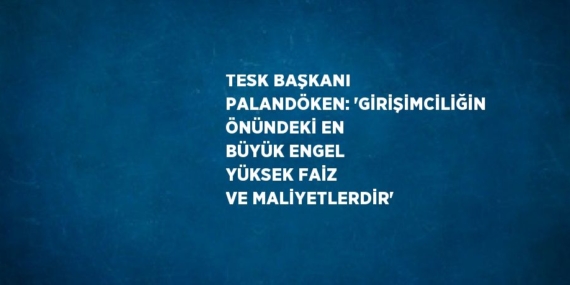 TESK BAŞKANI PALANDÖKEN: ‘GİRİŞİMCİLİĞİN ÖNÜNDEKİ EN BÜYÜK ENGEL YÜKSEK FAİZ VE MALİYETLERDİR’