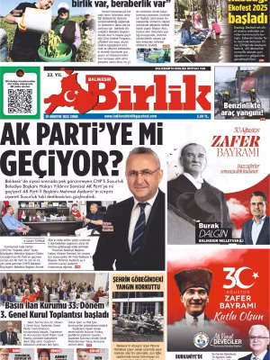 29 AĞUSTOS BİRLİK 1. SAYFA