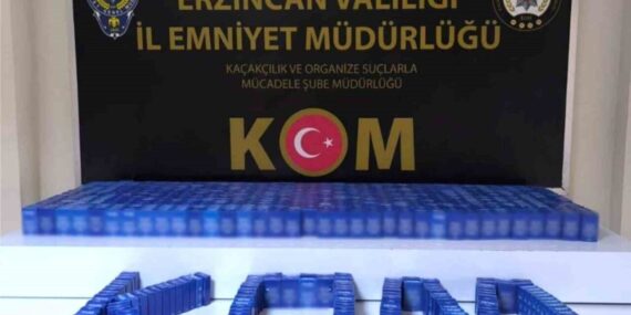 Erzincan’da bin paket makaron ele geçirildi