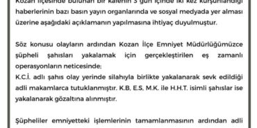 İş yeri kurşunlamasıyla ilgili Adana Valiliği açıklama yaptı