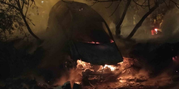 Kızına hediye aldığı otomobil yandı