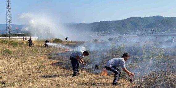 Kocaeli’de otluk yangını