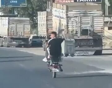 Motosikletlinin 5 saniyelik şovu 21 bin TL’ye patladı