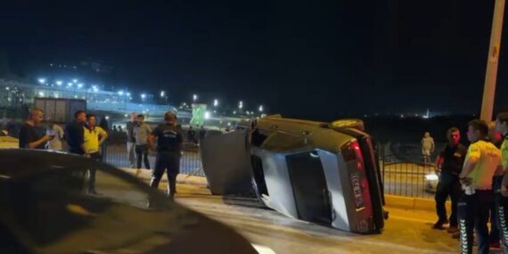 Otomobil kontrolden çıkarak takla attı: 1 yaralı