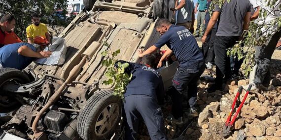 Siirt’te takla atan araçta 2 kişi yaralandı