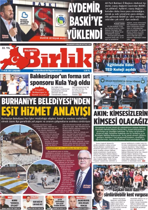 17 EYLÜL BİRLİK 1. SAYFA