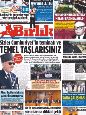 20 EYLÜL BİRLİK 1.SAYFA