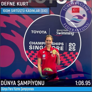 MİLLİ YÜZÜCÜ DEFNE KURT'TAN 5. DÜNYA ŞAMPİYONLUĞU