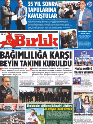 22 EKİM BİRLİK 1.SAYFA