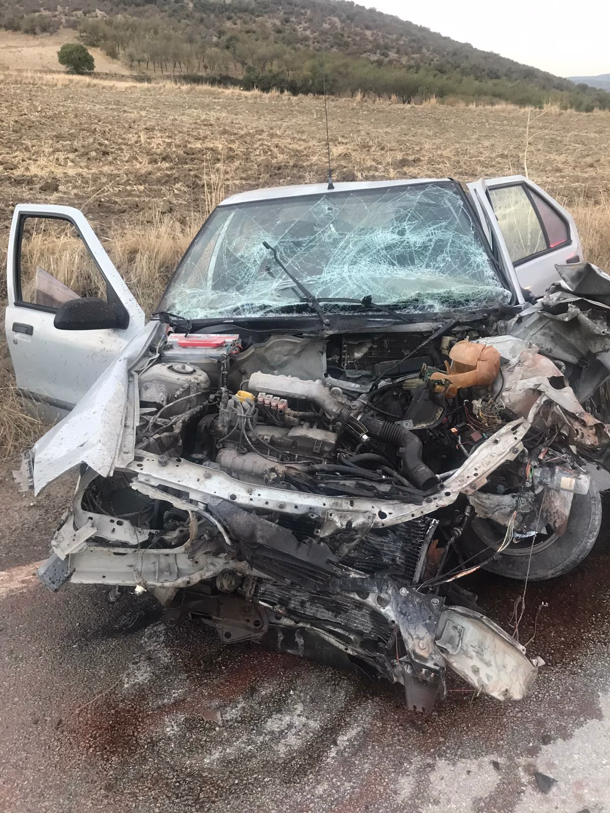 Balıkesir'de kamyon ile otomobilin çarpışması sonucu 2 kişi yaralandı