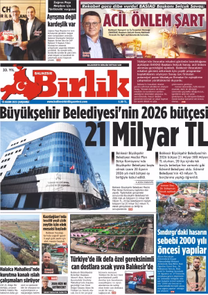 19 KASIM BİRLİK 1.SAYFA