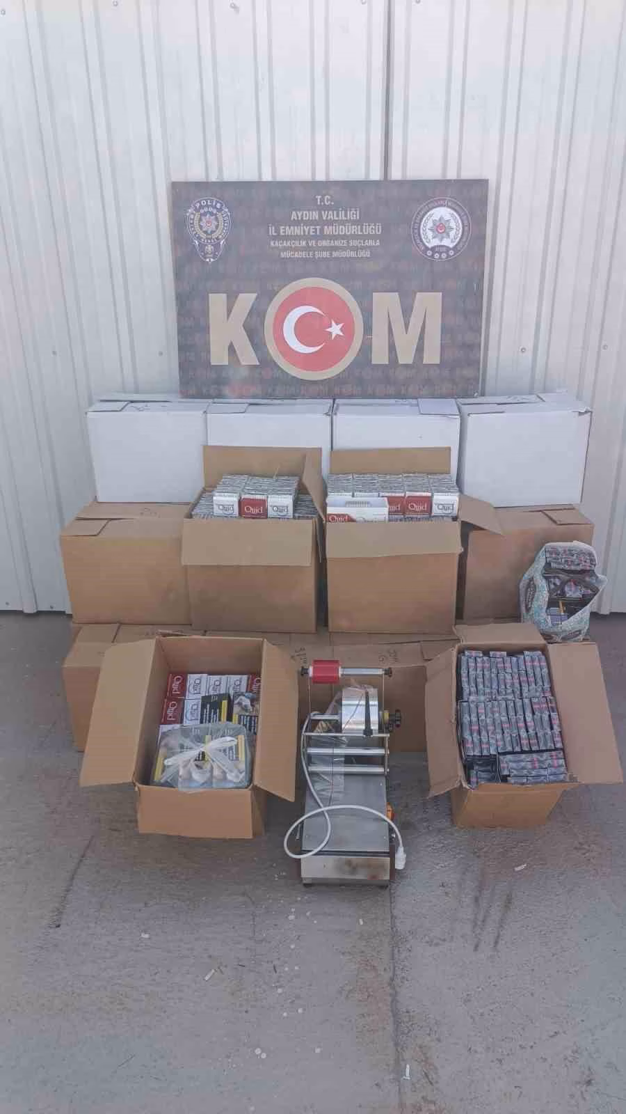 Aydın’da kaçak sigara operasyonu: 260 bin dolu makaron ele geçirildi