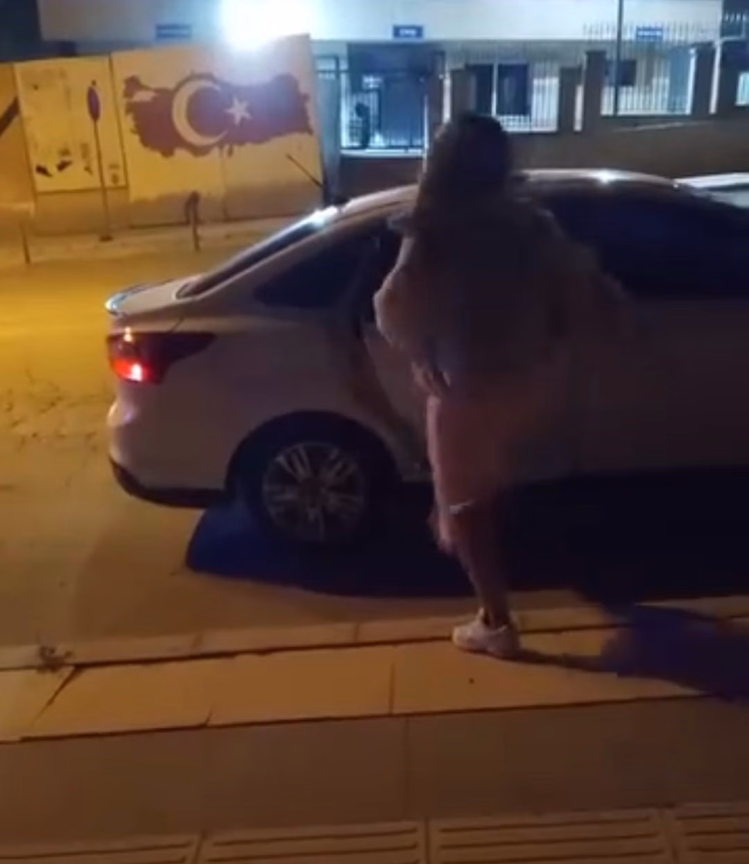 Elazığ’da bir kadın, tartıştığı şahsın arabasına saldırdı