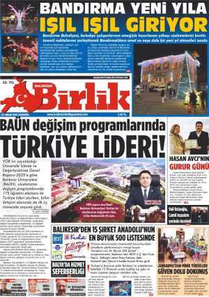 22 ARALIK BİRLİK 1.SAYFA