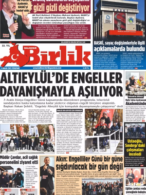4 ARALIK BİRLİK 1.SAYFA