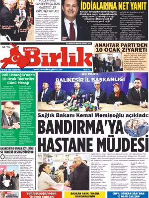 10 OCAK BİRLİK 1.SAYFA