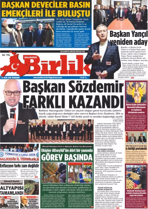 15 OCAK BİRLİK 1.SAYFA