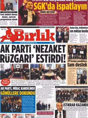 17 OCAK BİRLİK 1.SAYFA