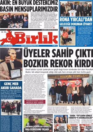 21 OCAK BİRLİK 1.SAYFA