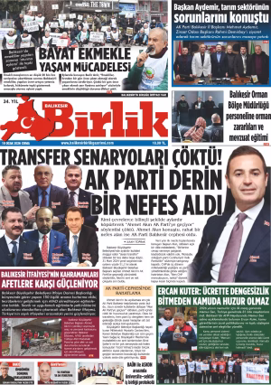 16 OCAK BİRLİK 1.SAYFA