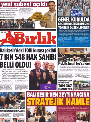 14 ŞUBAT BİRLİK 1.SAYFA