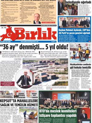 20 ŞUBAT BİRLİK 1.SAYFA