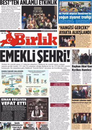10 MART BİRLİK 1.SAYFA