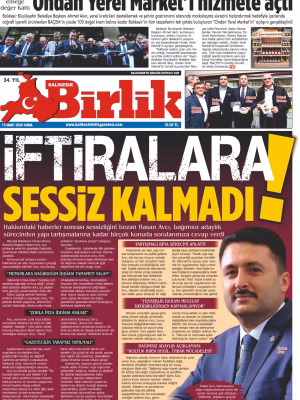13 MART BİRLİK 1.SAYFA