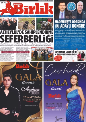 24 MART BİRLİK 1.SAYFA