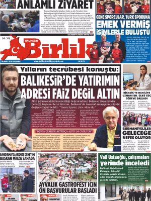 26 MART BİRLİK 1.SAYFA