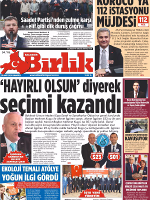 28 MART BİRLİK 1.SAYFA