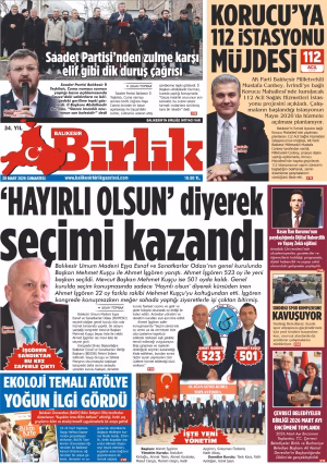 28 MART BİRLİK 1.SAYFA