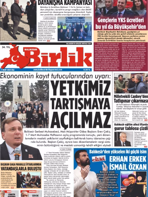 3 MART BİRLİK 1.SAYFA