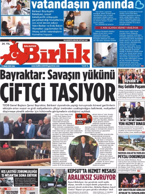 14 NİSAN BİRLİK 1.SAYFA