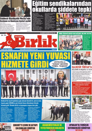 16 NİSAN BİRLİK 1.SAYFA