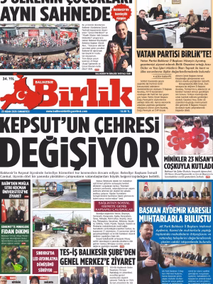 25 NİSAN BİRLİK 1.SAYFA