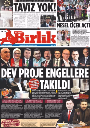 29 NİSAN BİRLİK 1.SAYFA