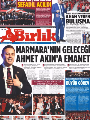 30 NİSAN BİRLİK 1.SAYFA