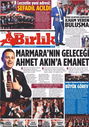 30 NİSAN BİRLİK 1.SAYFA