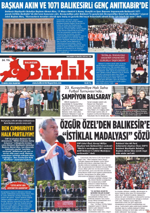 18 MAYIS BİRLİK 1.SAYFA